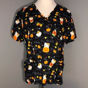 Scrub Top Hello Kitty Halloween XL